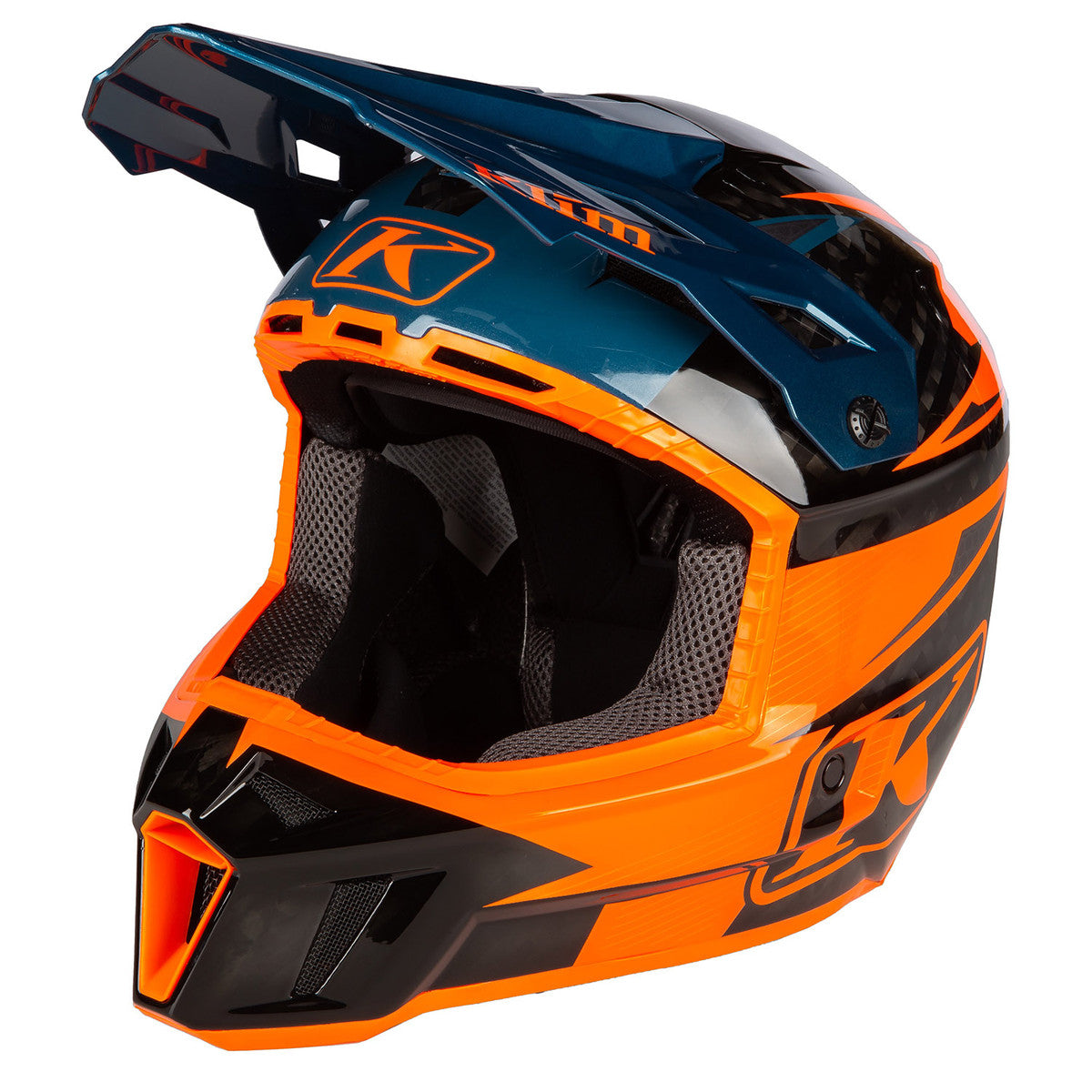 F3 CARBON PRO OFF-ROAD HELMET ECE - Striker Petrol Orange