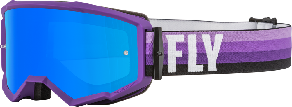 FLY RACING ZONE GOGGLE PURPLE/BLACK W/ SKY BLUE MIRROR/SMOKE LENS