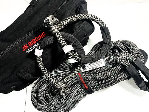 4wd recovery gear 3/4'' x 30ft Kinetic DB Nylon Recovery Kit w/ 8" Eyes, BLK Protective – R&R Motorsports