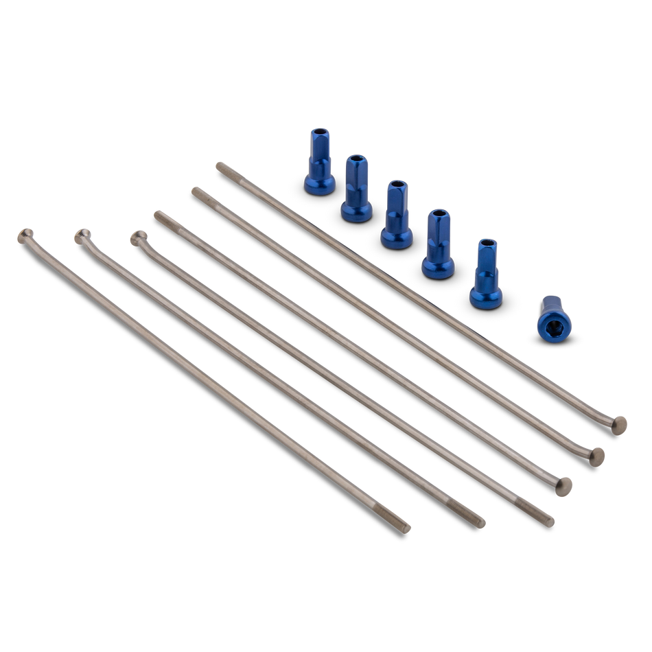 KIT 6 FRONT SPOKE + BLUE NUT WISE WORK 21" WHEEL