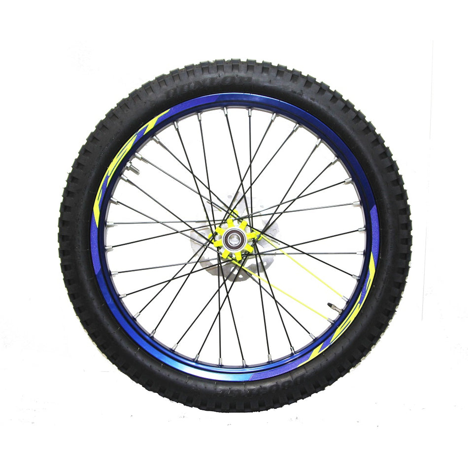 FRONT WHEEL TR. BLUE BRIGHT 19+YELLOW FLUOR HUB