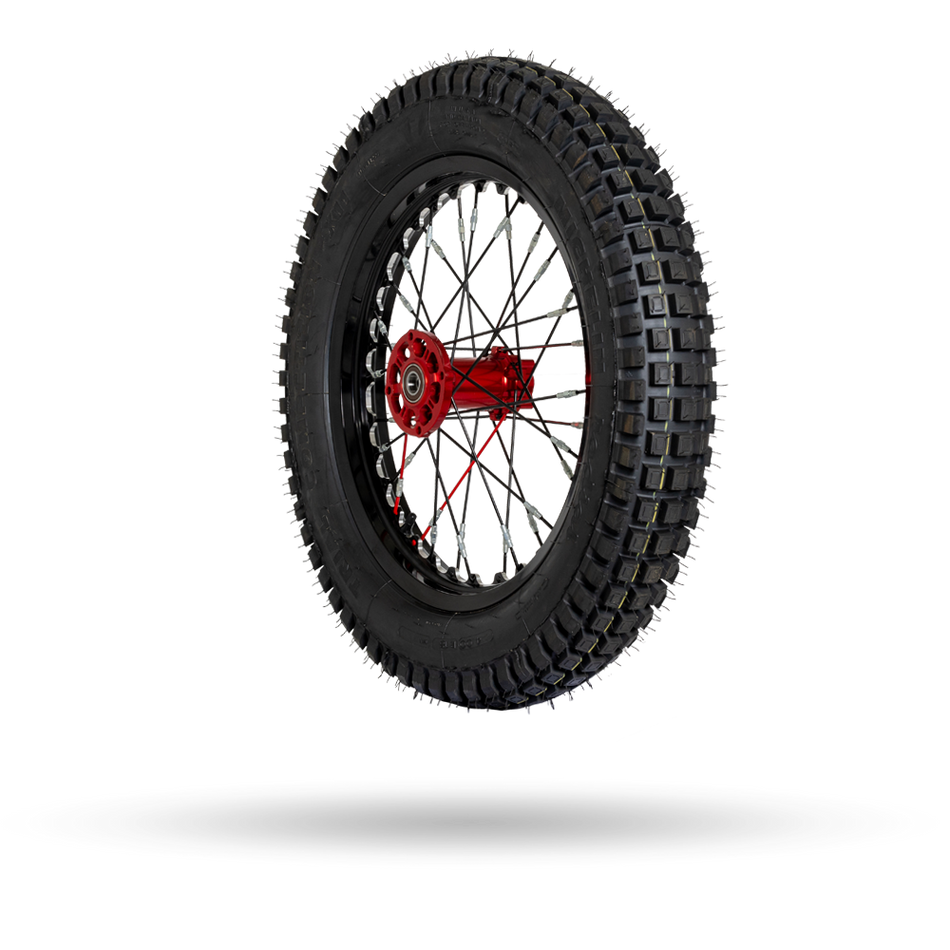 REAR WHEEL TR. BLACK BRIGHT +RED HUB FF