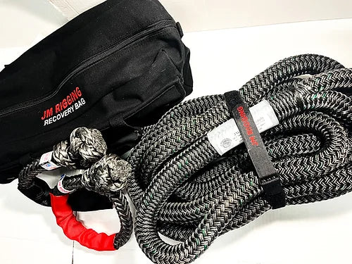 1'' x 30ft Kinetic DB Nylon Recovery Kit w/ 8" Eyes, BLK Protective Sl